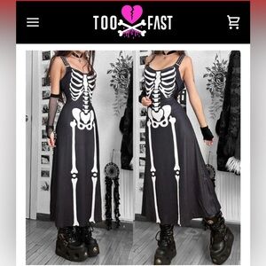 TOO FAST SKELETON MAGICK MAXI DRESS